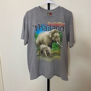 JoliGolf Men's Sawasdee Thailand Elephant Sanctuary T-Shirt Gray Size Large